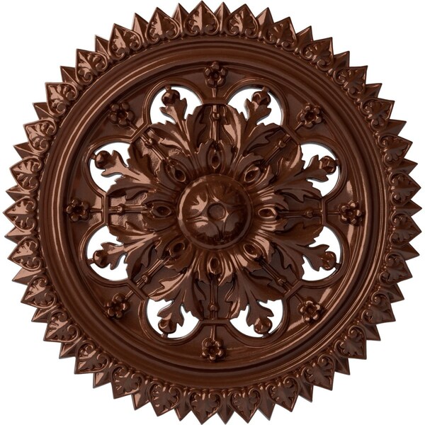 Ekena Millwork York Ceiling Medallion (Fits Canopies up to 3 5/8"), Hand-Painted Copper Penny, 21 5/8"OD x 2 1/2"P CM21YOCPS - main